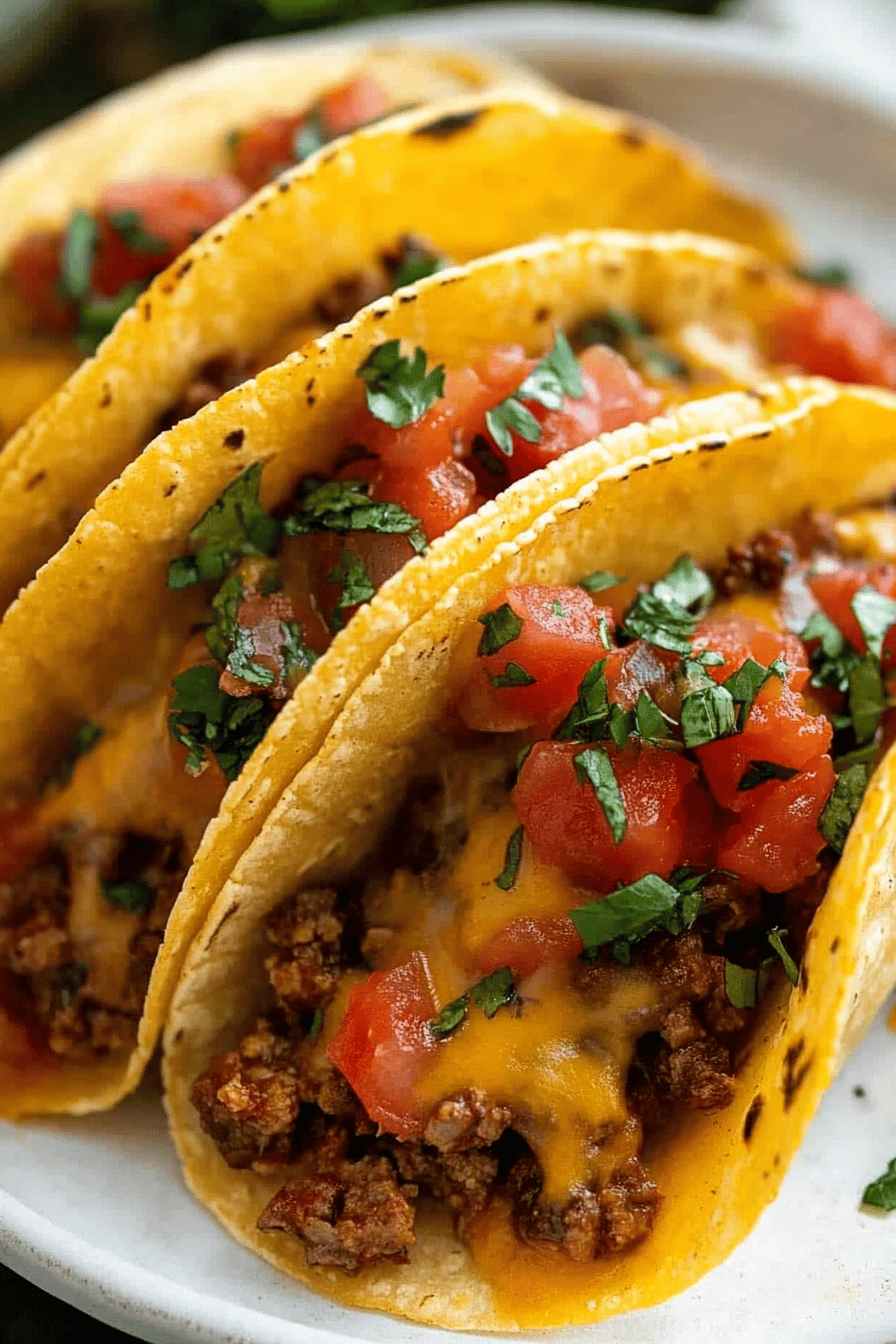 Baked Tacos Recipe ingredients organized and measured on kitchen counter