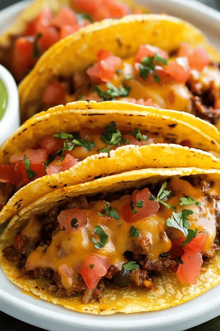Baked Tacos Recipe slice on plate showing perfect texture and swirl pattern