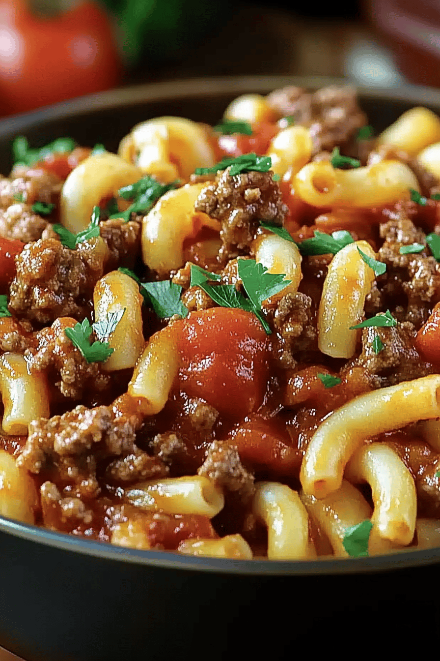 Beefaroni Recipe slice on plate showing perfect texture and swirl pattern