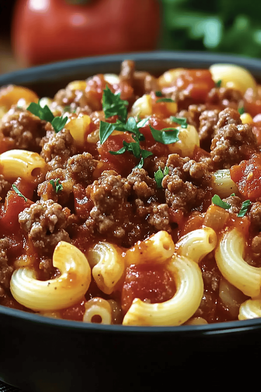 Beefaroni Recipe final dish beautifully presented and ready to serve