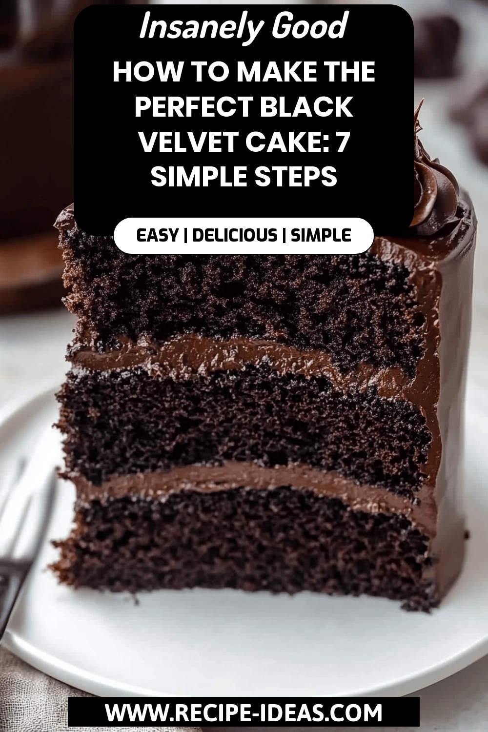 Black Velvet Cake Recipe final dish beautifully presented and ready to serve