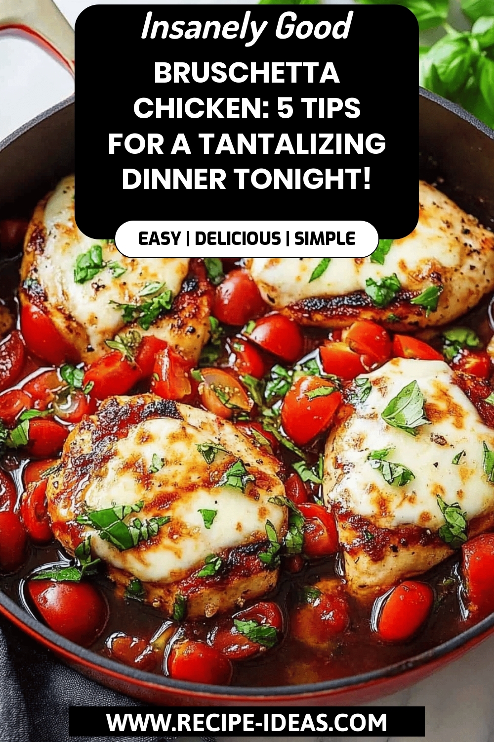 Bruschetta Chicken Recipe final dish beautifully presented and ready to serve