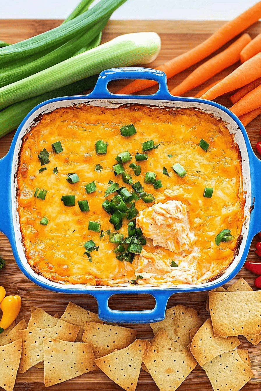 Buffalo Chicken Dip Recipe final dish beautifully presented and ready to serve
