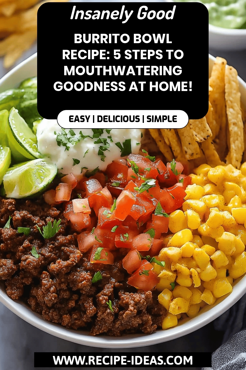 Burrito Bowl Recipe final dish beautifully presented and ready to serve