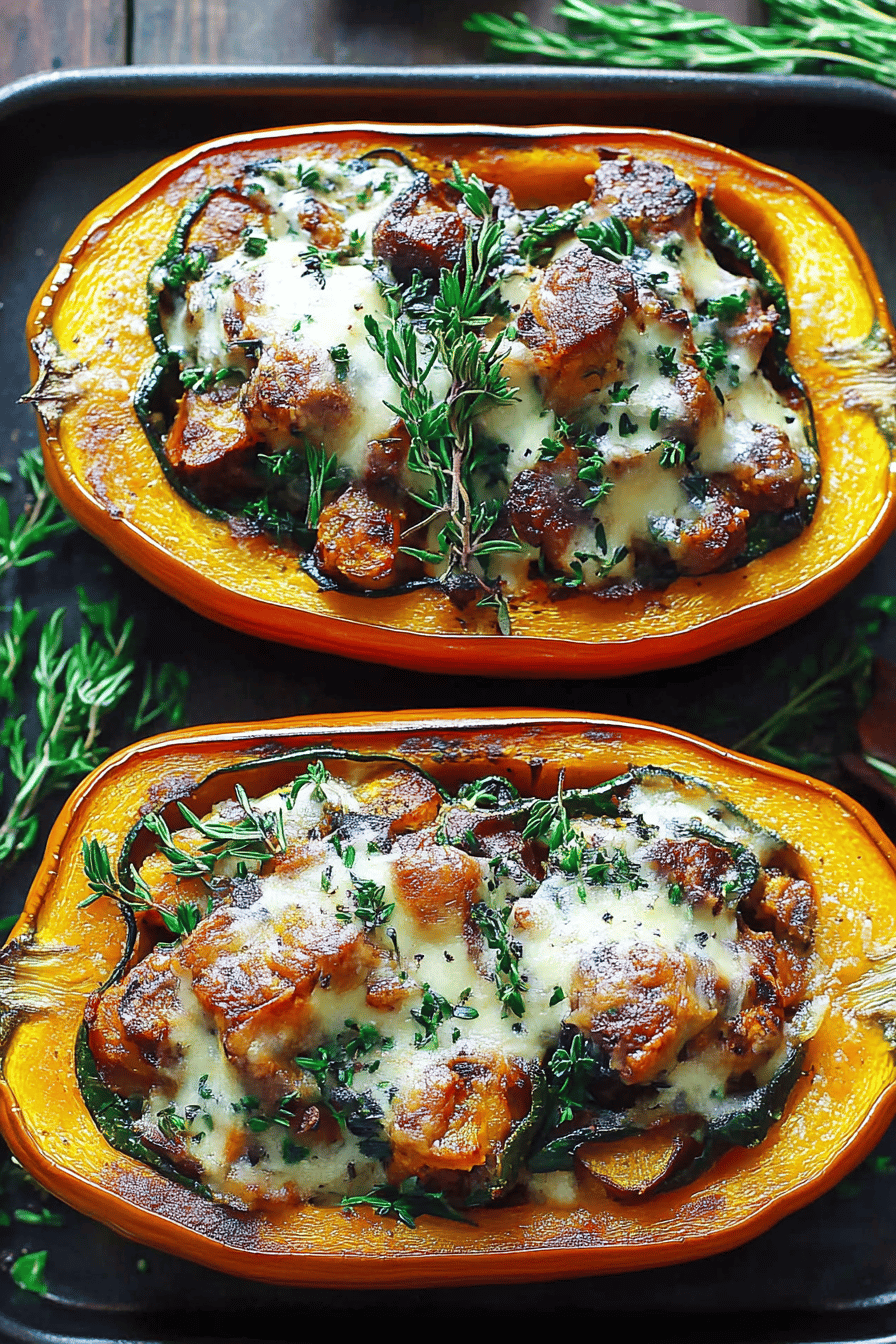 Butternut Squash Stuffed final dish beautifully presented and ready to serve
