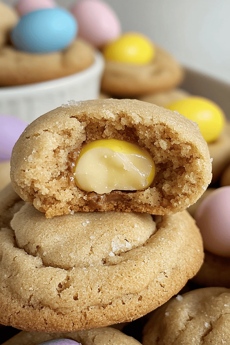 Cadbury Egg Cookies ingredients organized and measured on kitchen counter