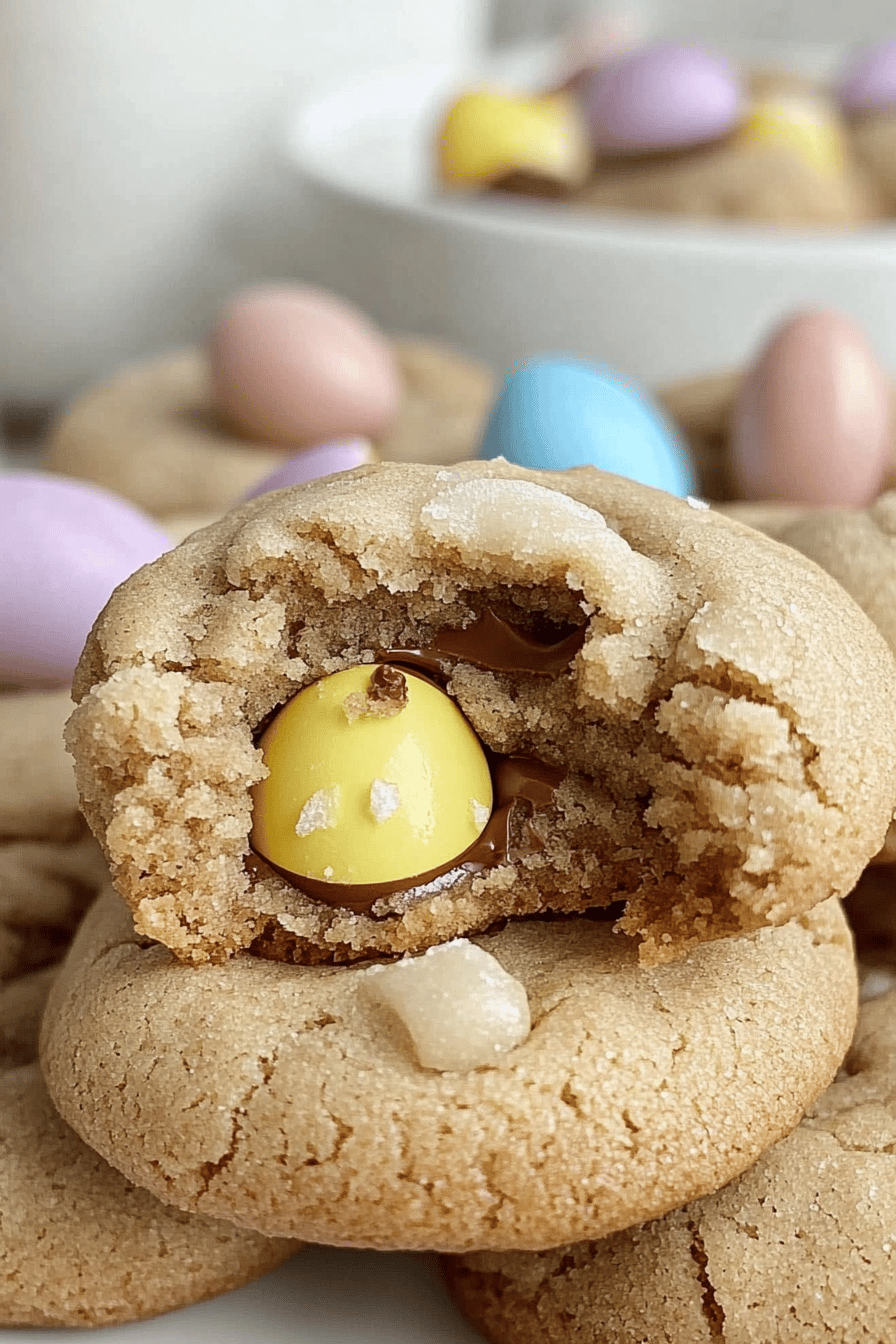 Cadbury Egg Cookies slice on plate showing perfect texture and swirl pattern