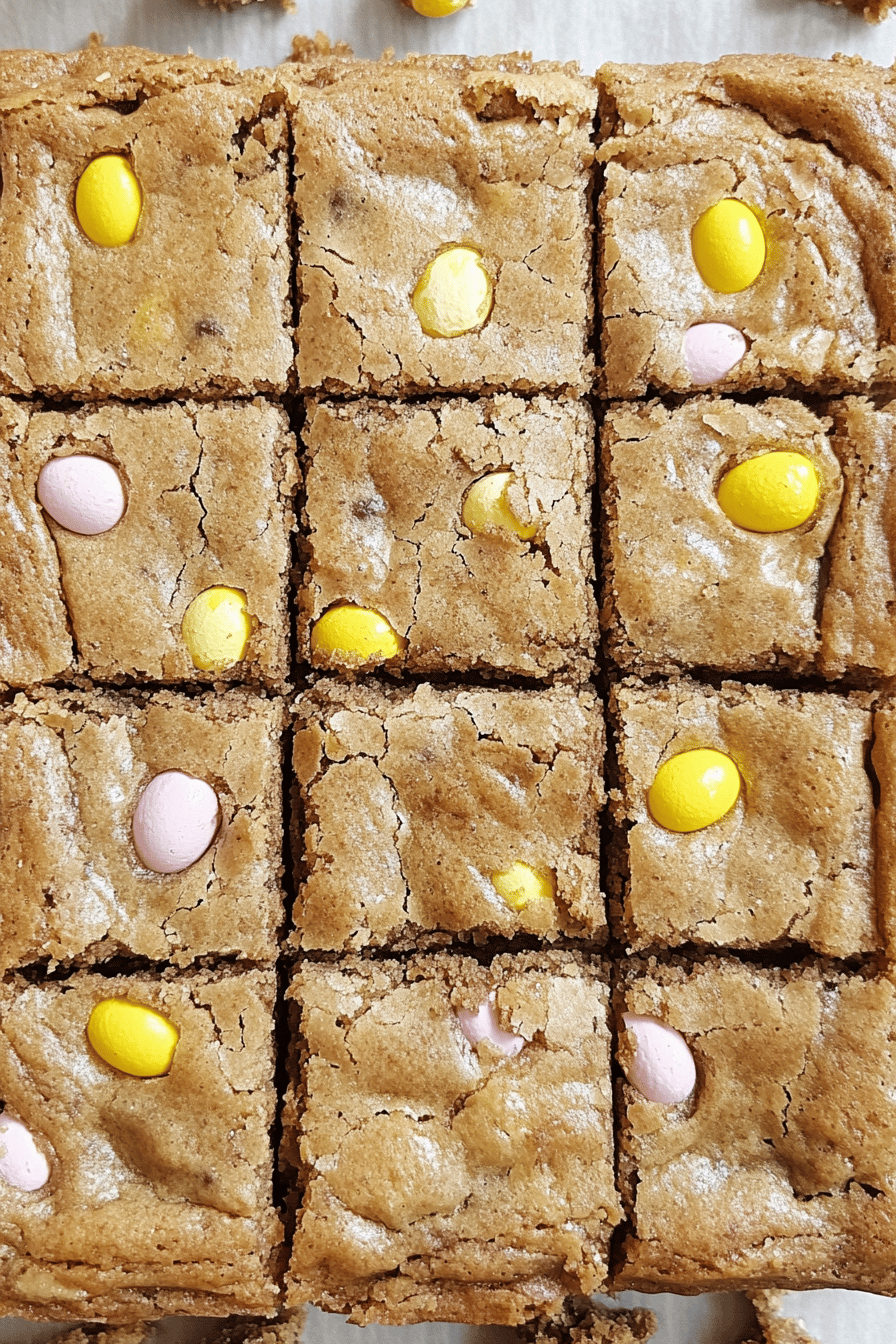 Cadbury Mini Egg Blondies ingredients organized and measured on kitchen counter