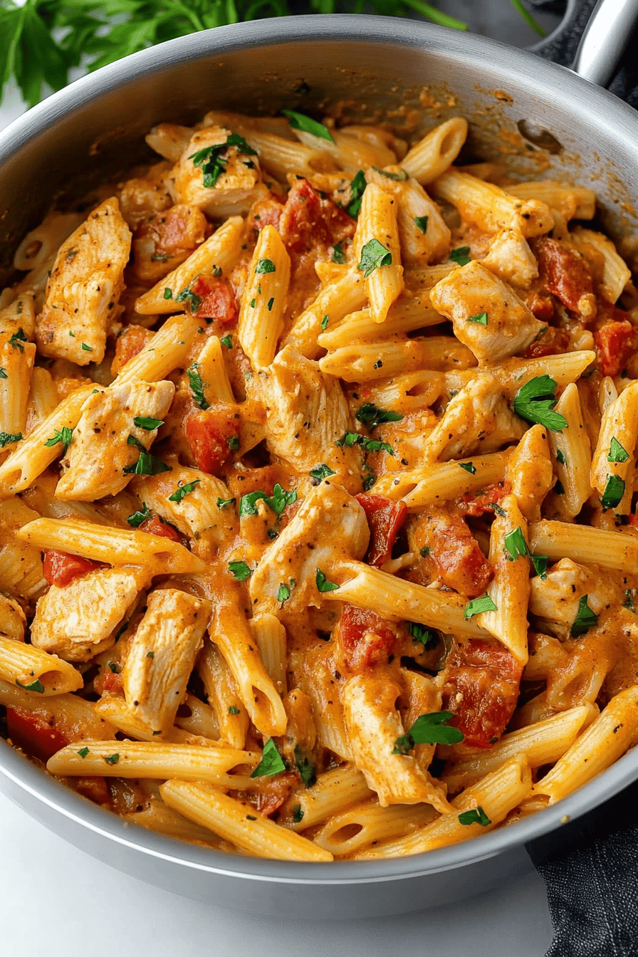 Cajun Chicken Pasta slice on plate showing perfect texture and swirl pattern