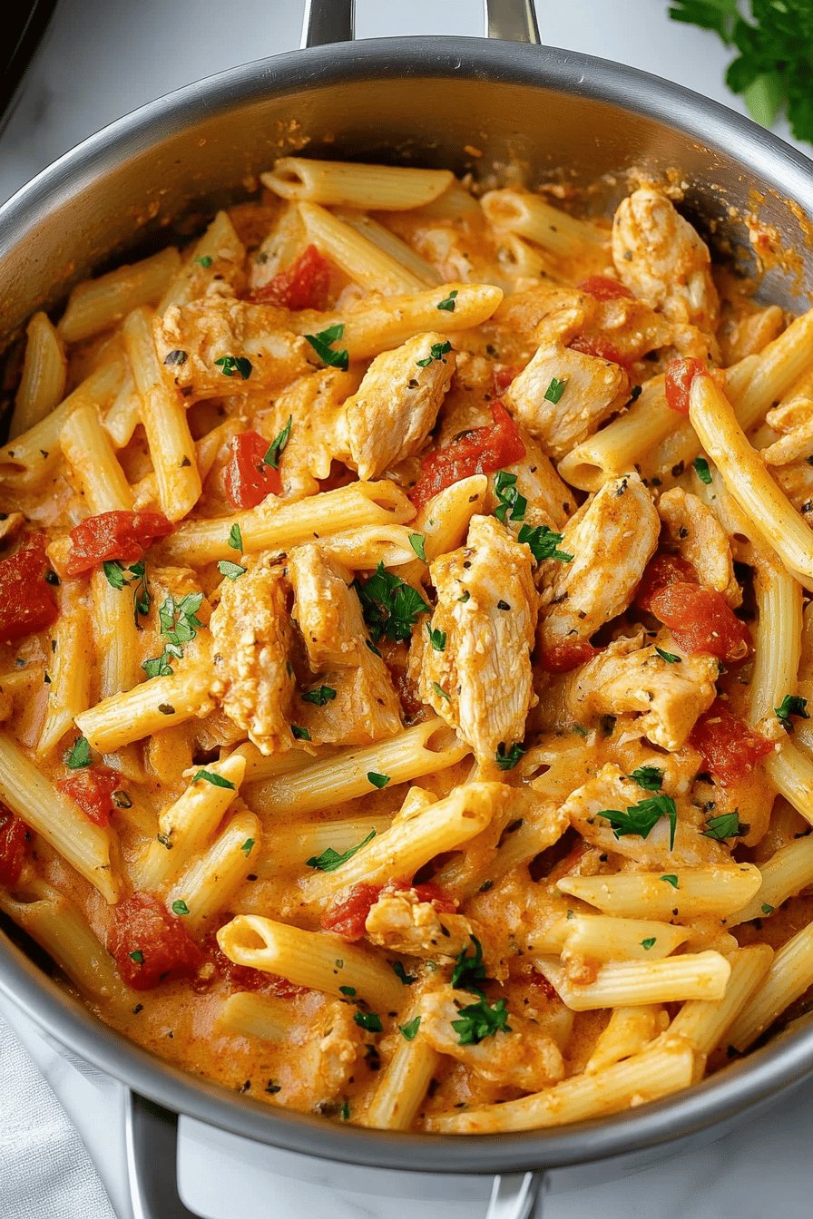 Cajun Chicken Pasta final dish beautifully presented and ready to serve