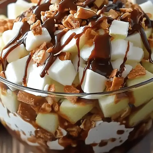 Caramel Apple Snickers Salad