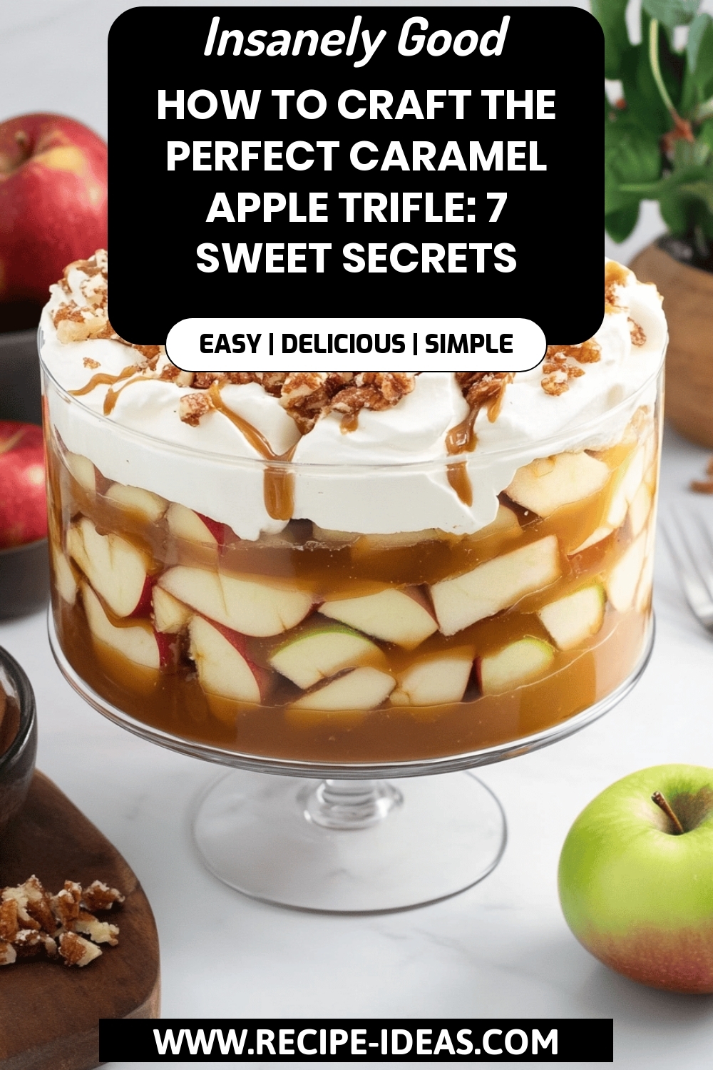 Caramel Apple Trifle final dish beautifully presented and ready to serve
