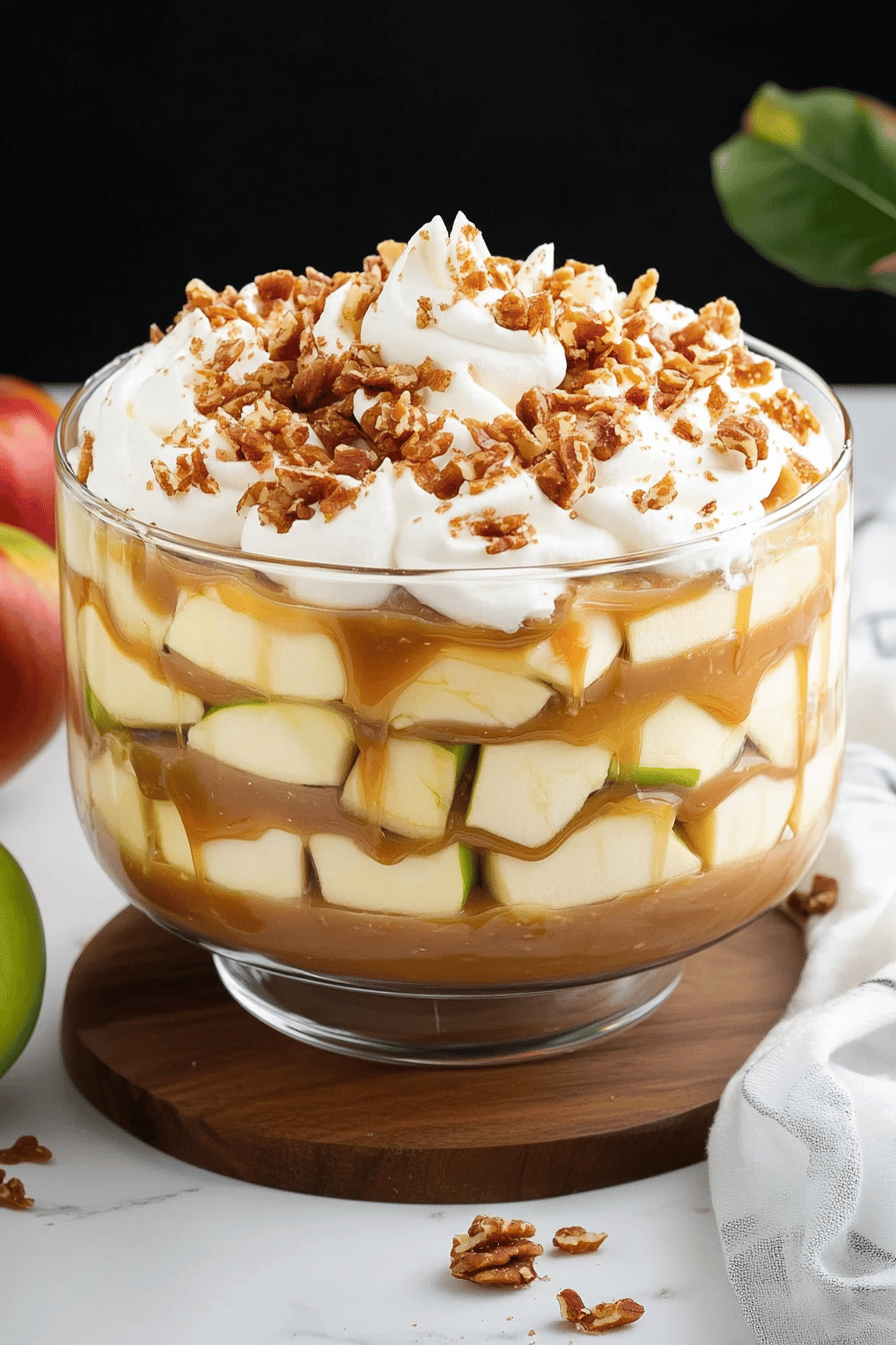 Caramel Apple Trifle ingredients organized and measured on kitchen counter