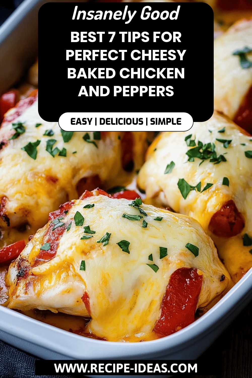 Cheesy Baked Chicken final dish beautifully presented and ready to serve