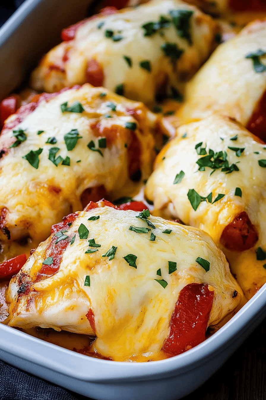 Cheesy Baked Chicken slice on plate showing perfect texture and swirl pattern