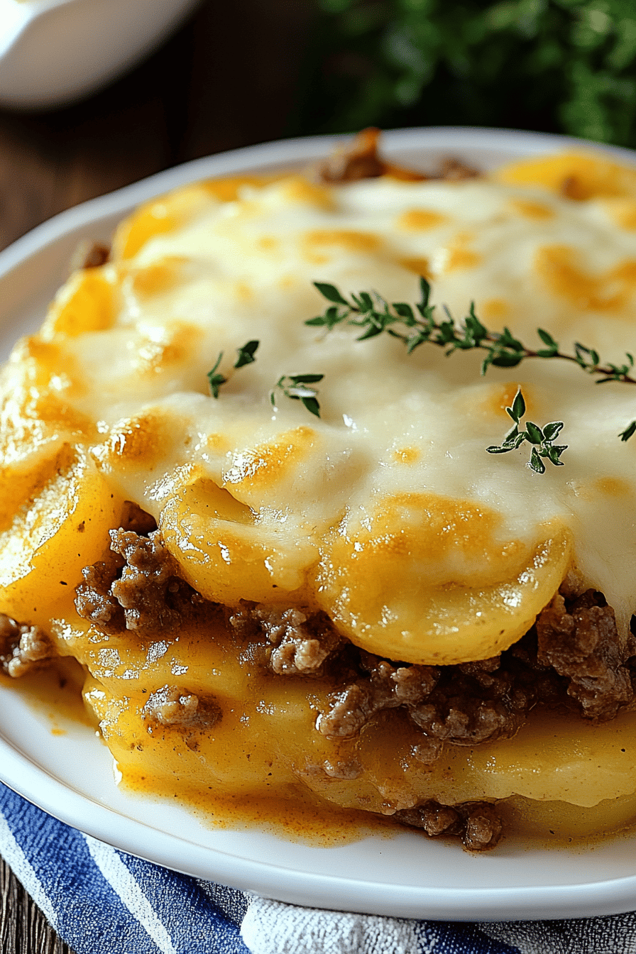 Cheesy Hamburger Potato Casserole