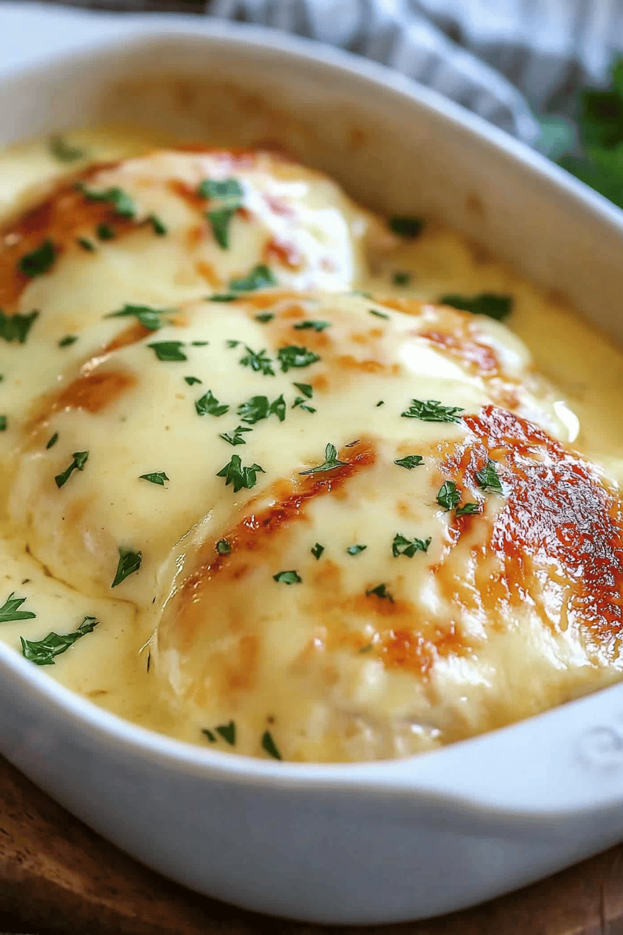 Cheesy Sour Cream Chicken slice on plate showing perfect texture and swirl pattern