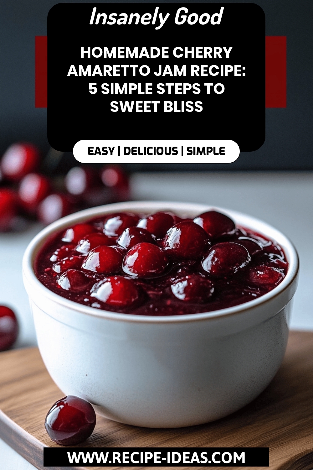 Cherry Amaretto Jam Recipe final dish beautifully presented and ready to serve