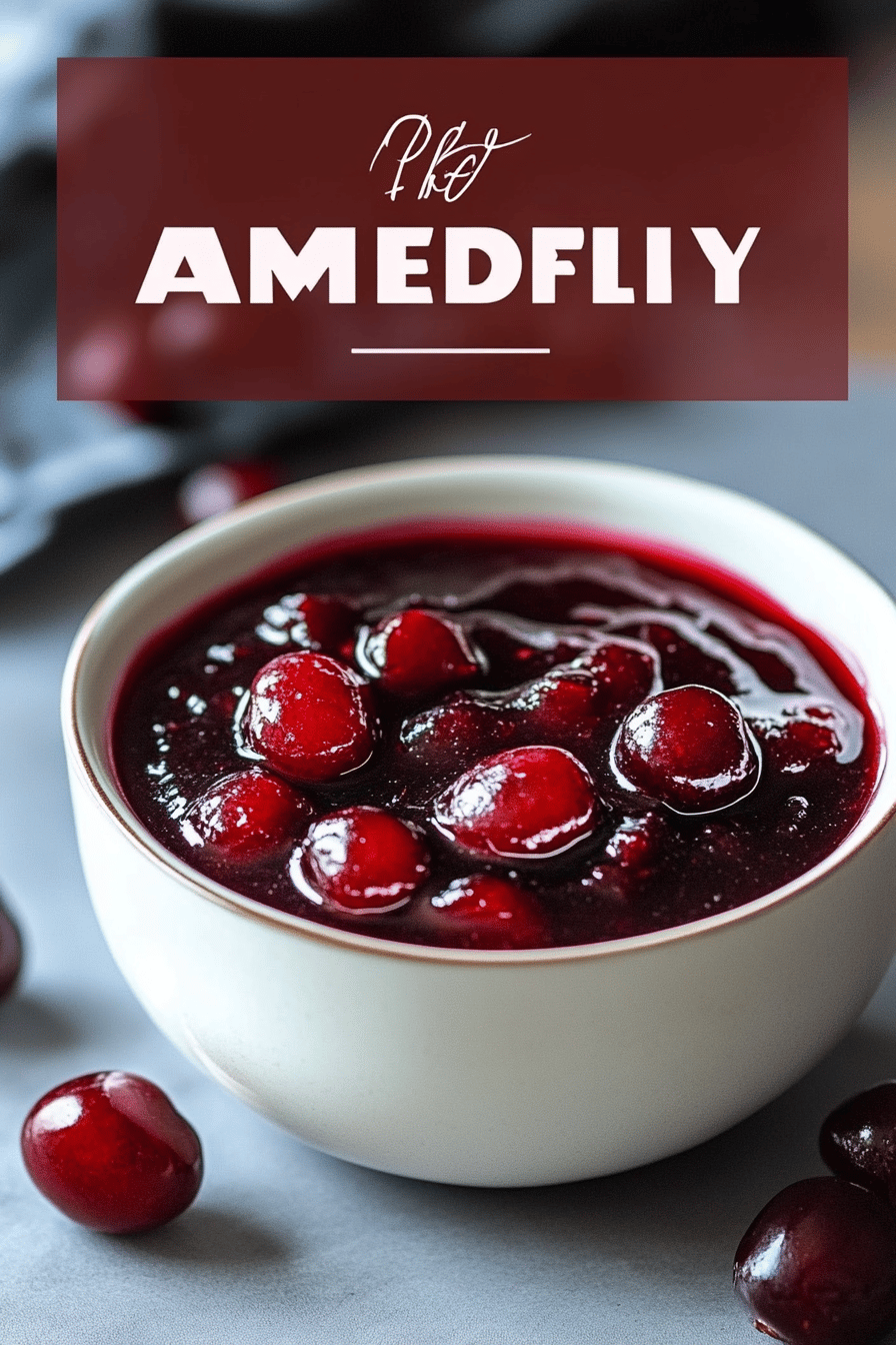Cherry Amaretto Jam Recipe ingredients organized and measured on kitchen counter