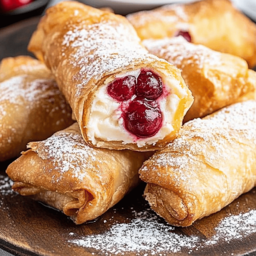 Cherry Cheesecake Egg Rolls