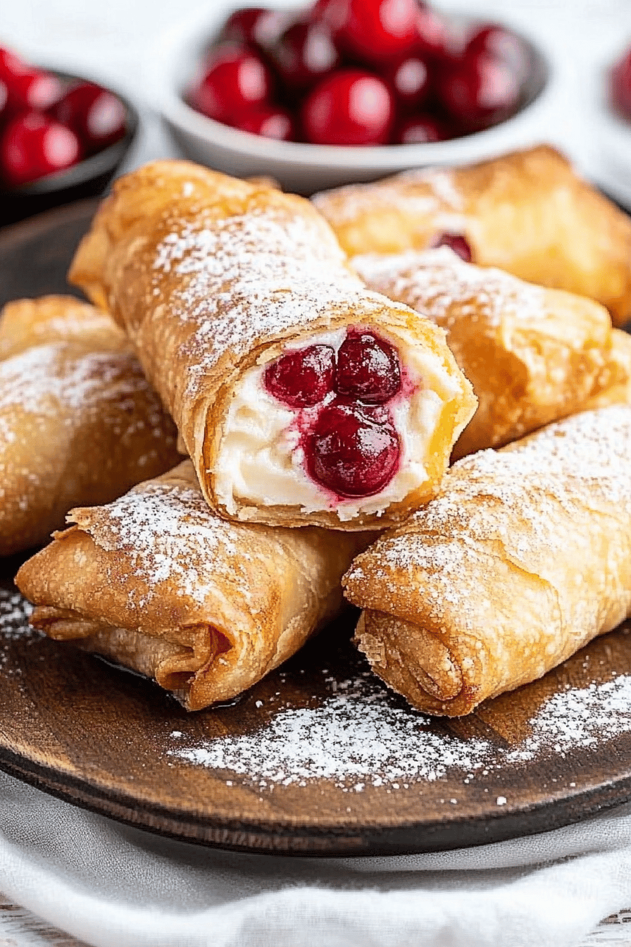 Cherry Cheesecake Egg Rolls