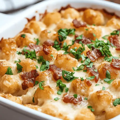 Chicken Bacon Ranch Tater Tot Casserole