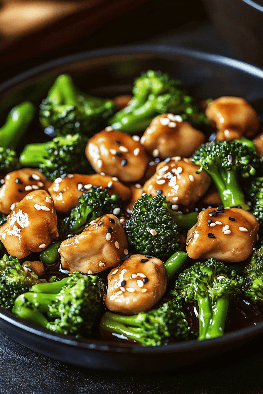 Chicken Broccoli Stir-Fry slice on plate showing perfect texture and swirl pattern