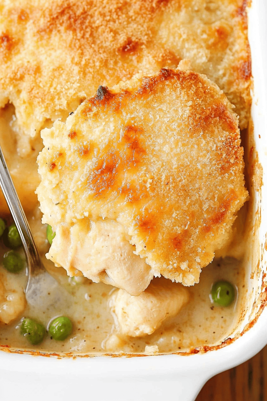Chicken Cobbler Recipe slice on plate showing perfect texture and swirl pattern
