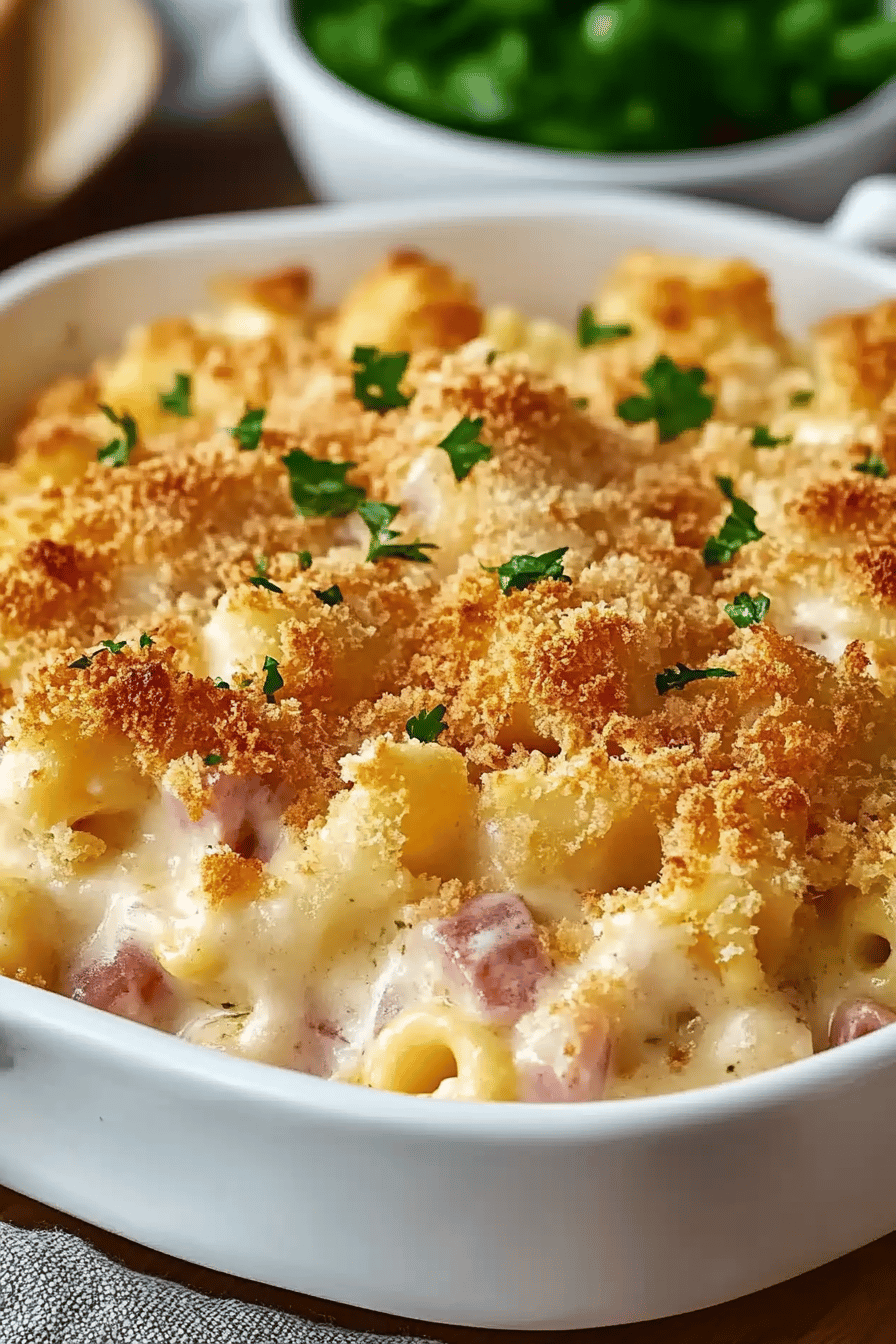 Chicken Cordon Bleu Casserole ingredients organized and measured on kitchen counter