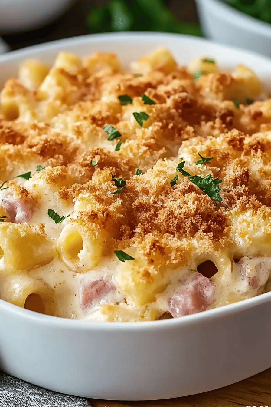 Chicken Cordon Bleu Casserole slice on plate showing perfect texture and swirl pattern
