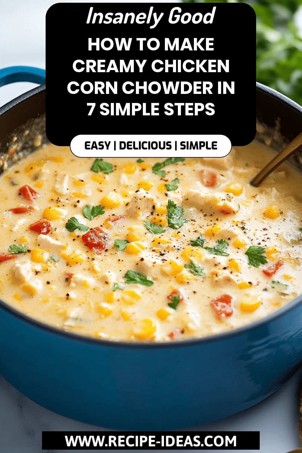 Chicken Corn Chowder Recipe final dish beautifully presented and ready to serve