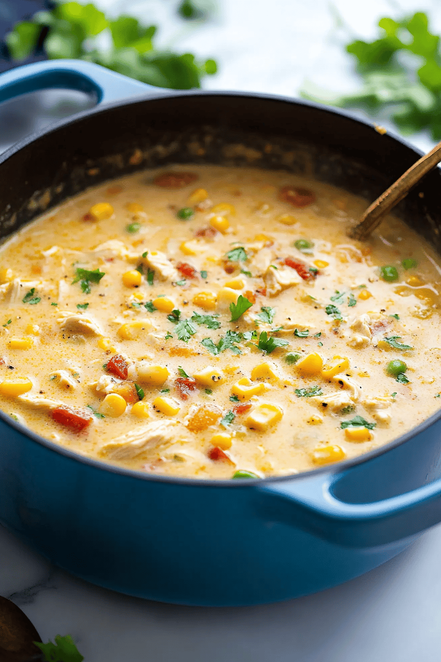 Chicken Corn Chowder Recipe ingredients organized and measured on kitchen counter