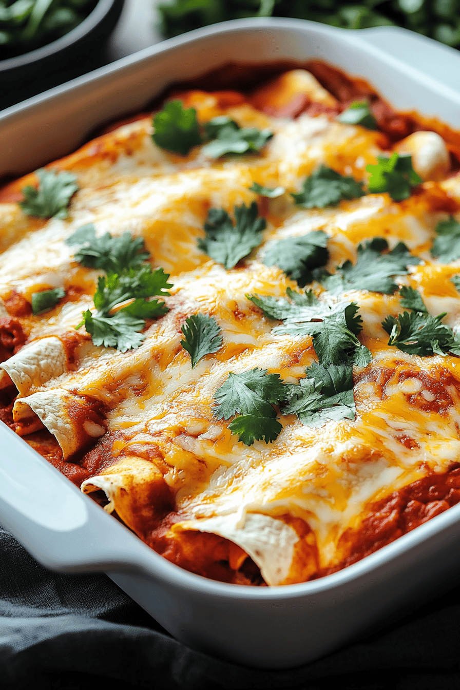 Chicken Enchiladas Tips ingredients organized and measured on kitchen counter
