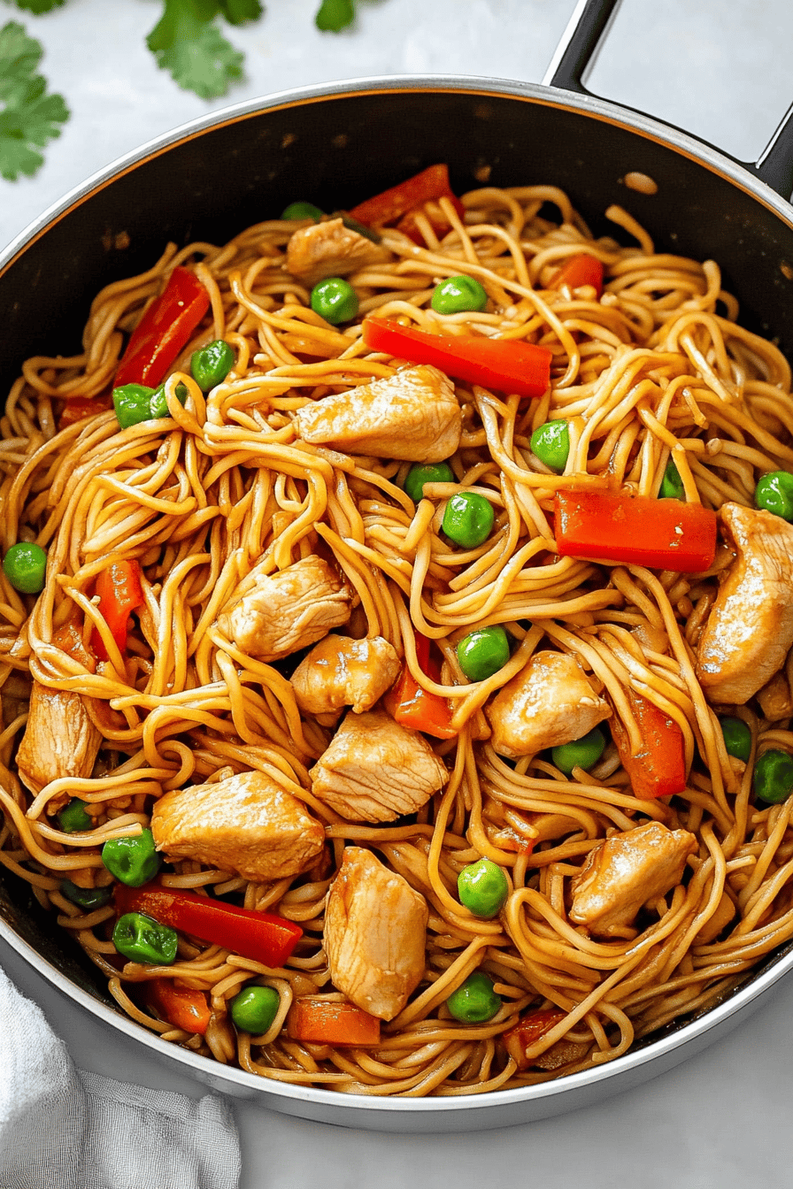 Chicken Lo Mein Recipe final dish beautifully presented and ready to serve