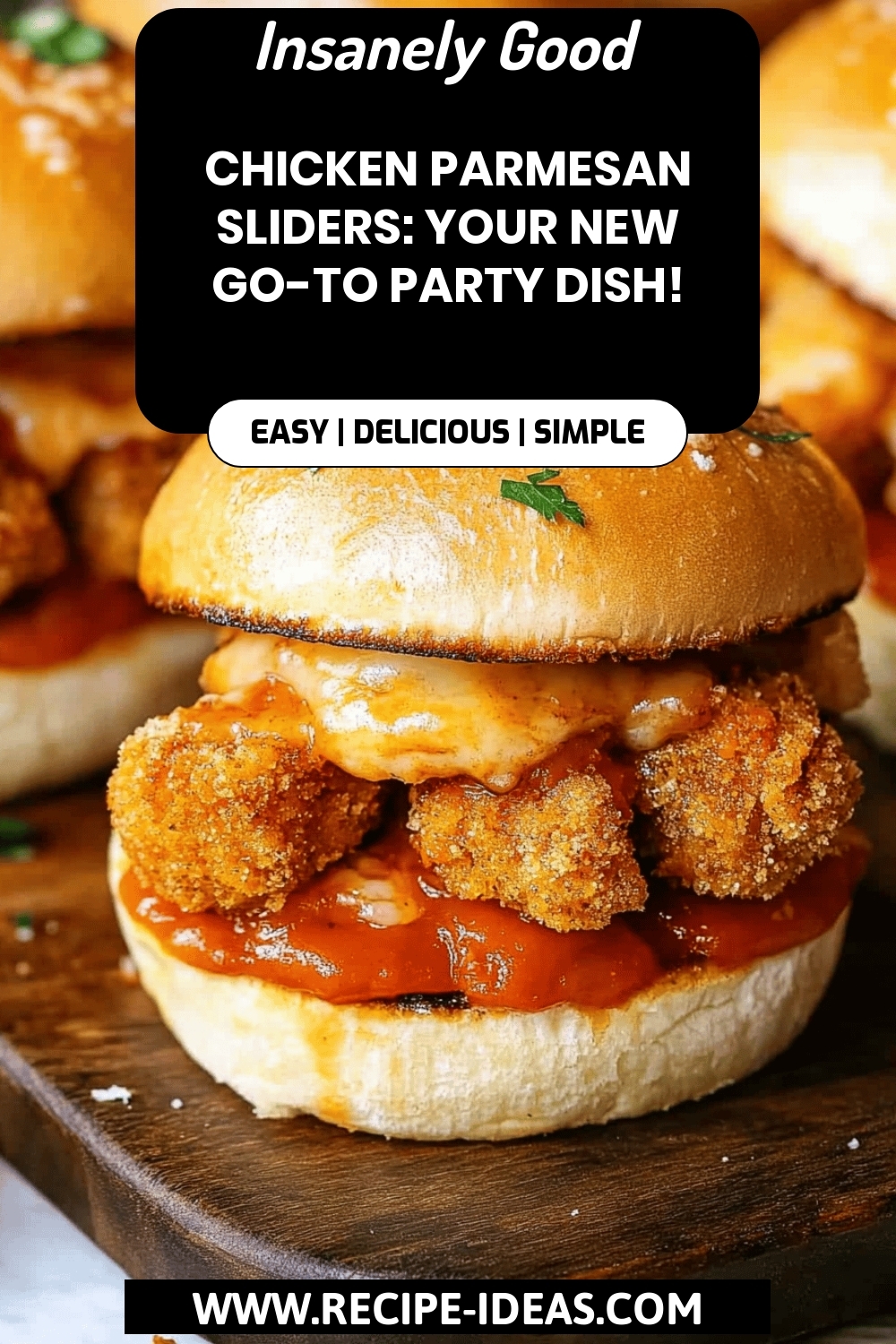 Chicken Parmesan Sliders final dish beautifully presented and ready to serve