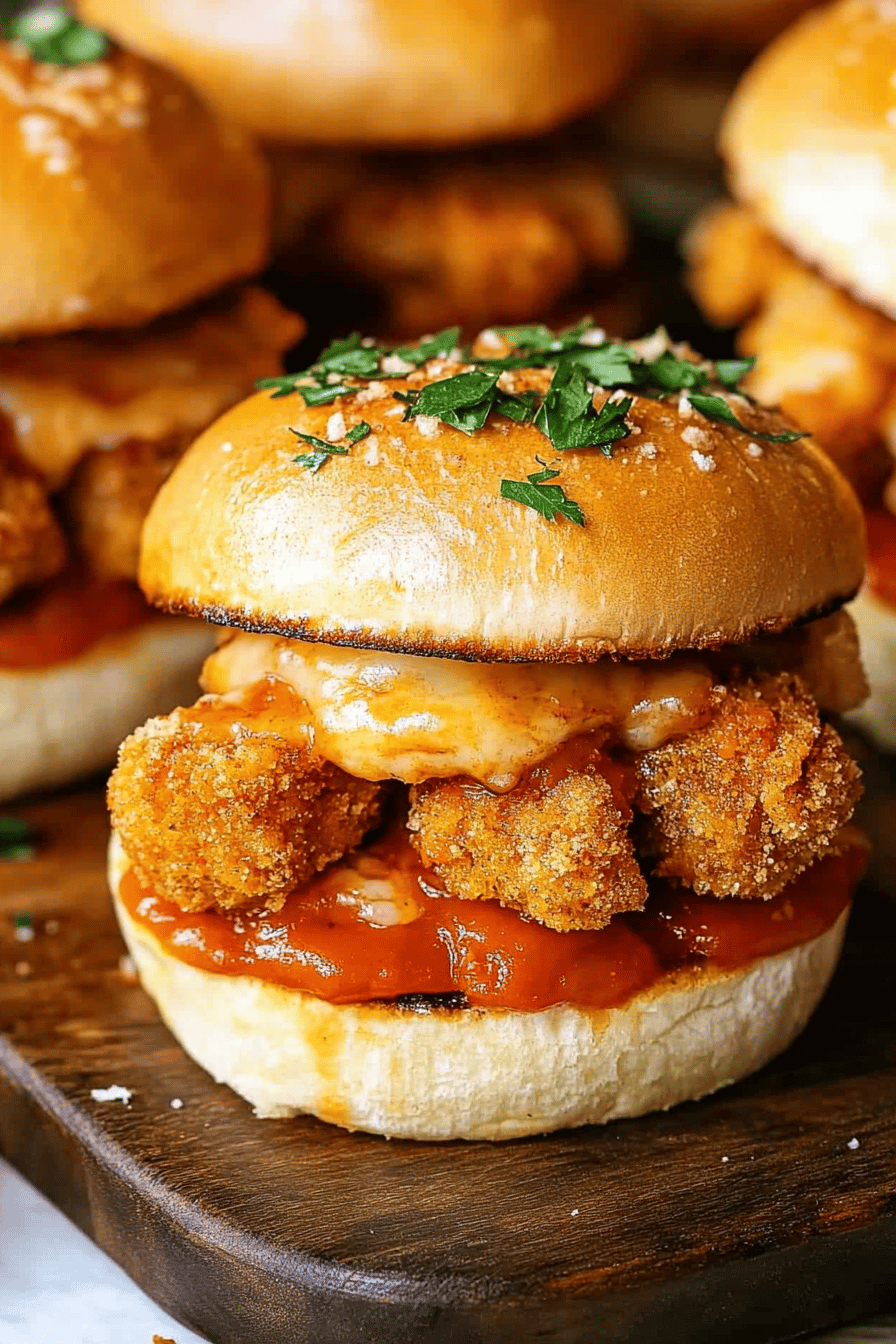 Chicken Parmesan Sliders slice on plate showing perfect texture and swirl pattern