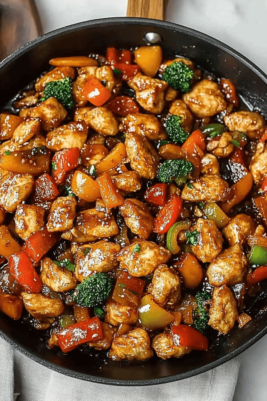 Chicken Peppers Stir Fry final dish beautifully presented and ready to serve