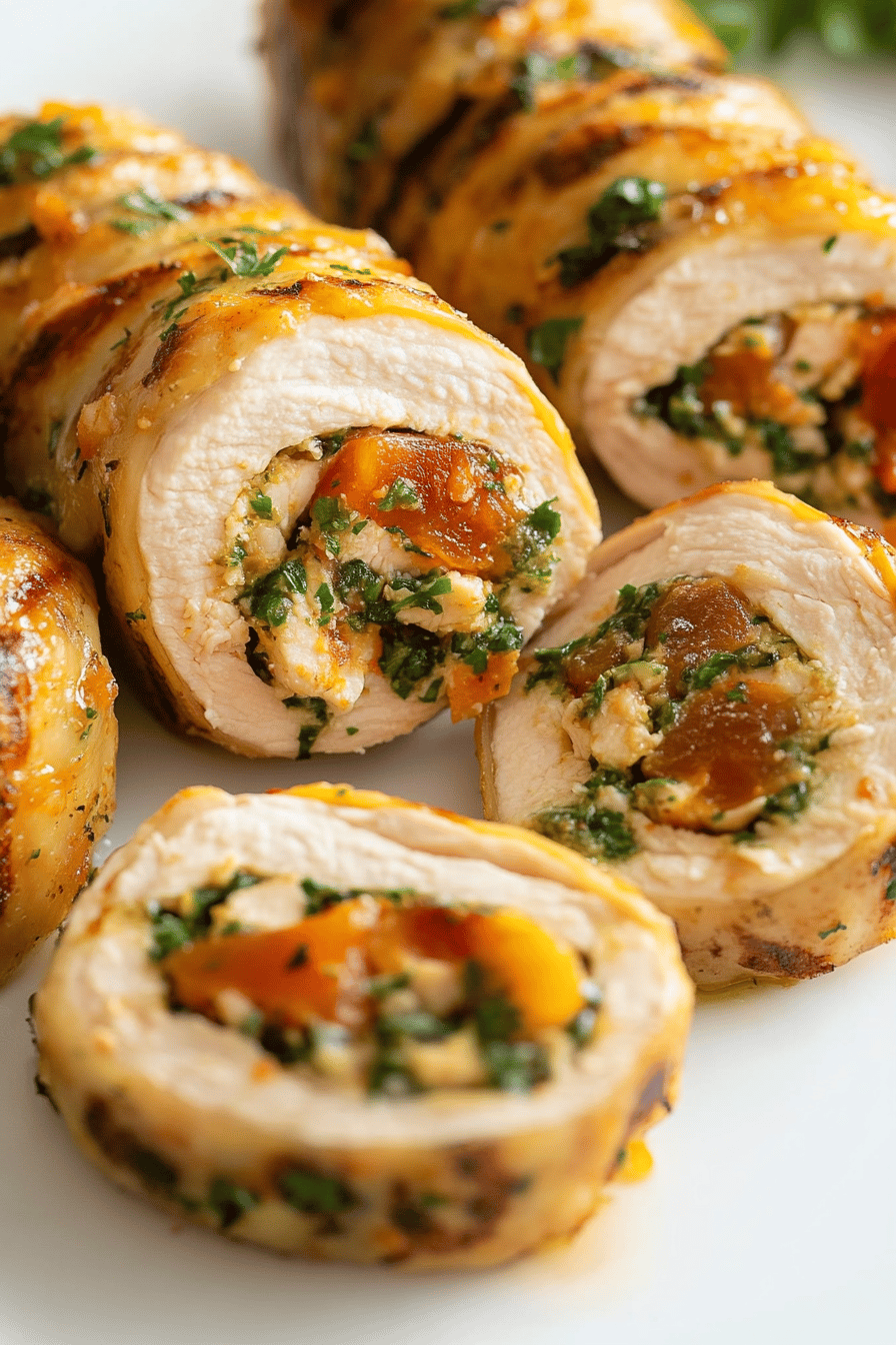 Chicken Roulade Recipe ingredients organized and measured on kitchen counter