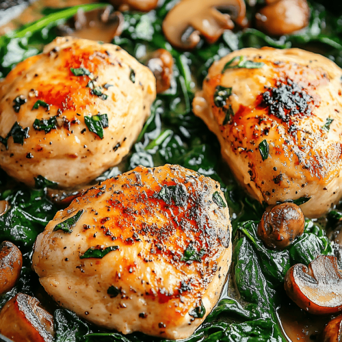 Chicken Spinach Mushroom Skillet