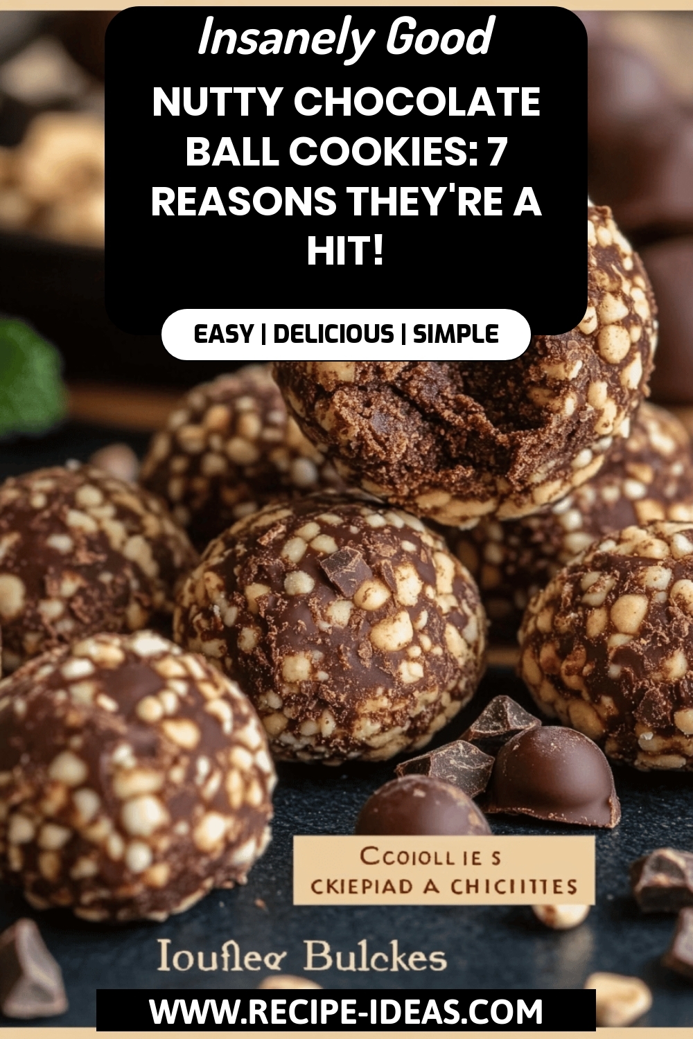 Chocolate Ball Cookies final dish beautifully presented and ready to serve