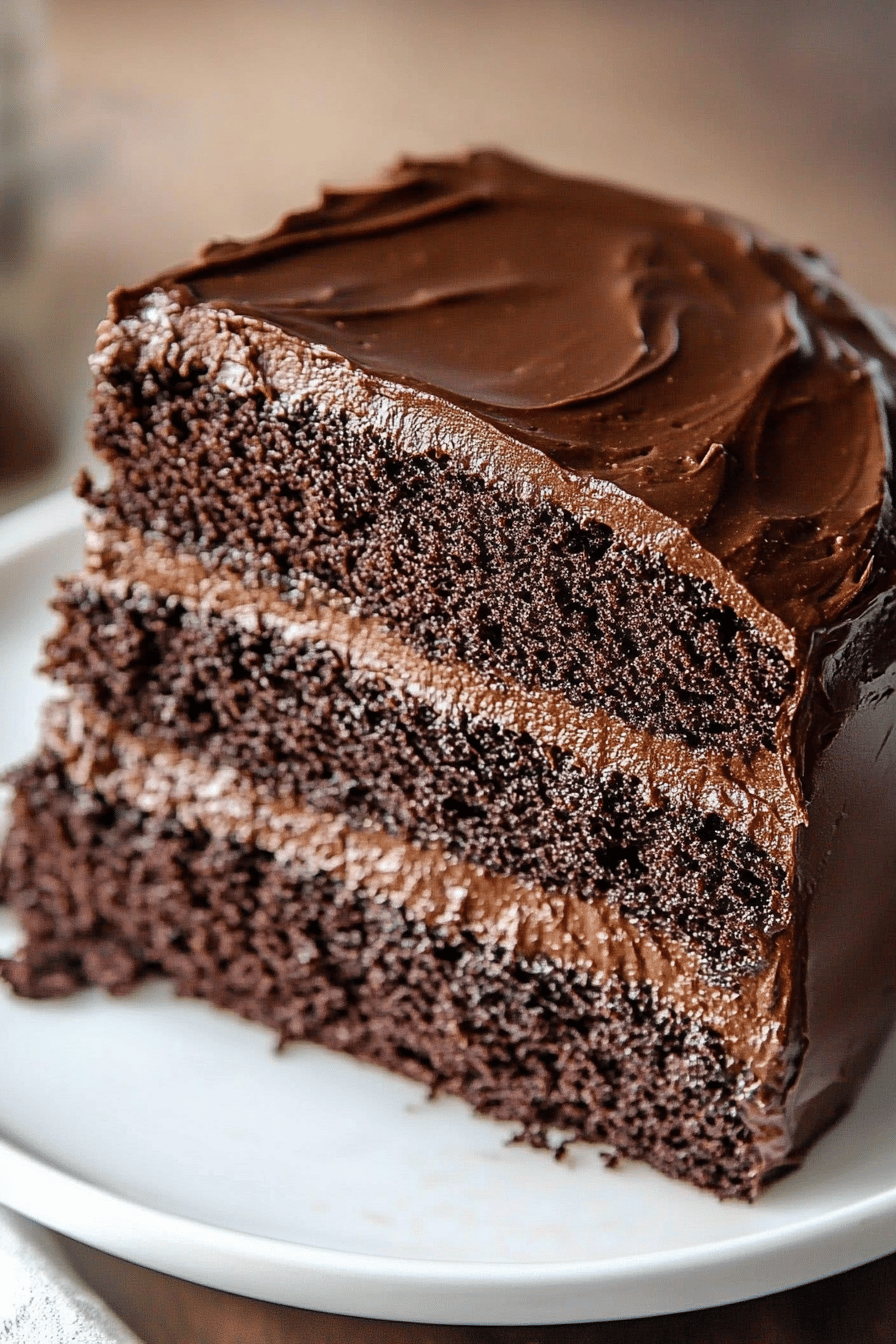 Chocolate Cake Recipe final dish beautifully presented and ready to serve