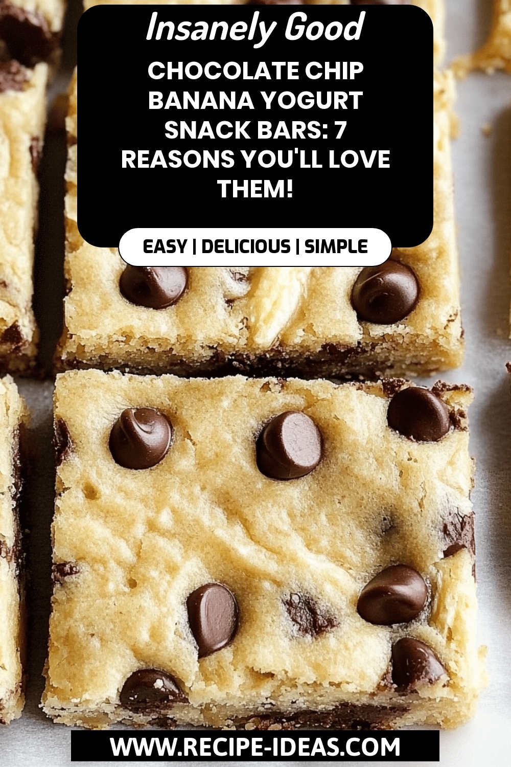 Chocolate Chip Banana Yogurt Snack Bars final dish beautifully presented and ready to serve