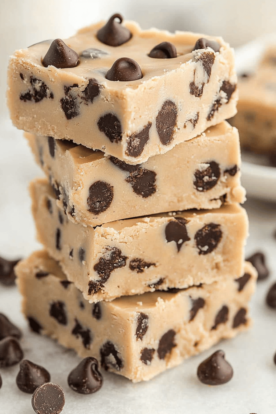 Chocolate Chip Cookie Dough Fudge ingredients organized and measured on kitchen counter