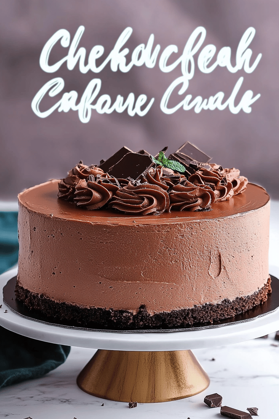 Chocolate Mousse Cake Recipe slice on plate showing perfect texture and swirl pattern