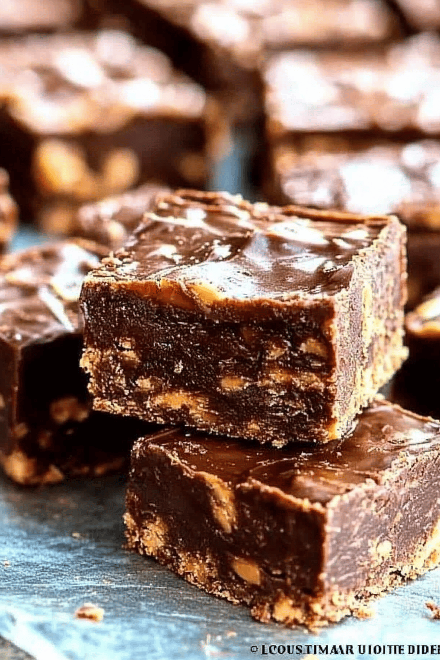 Chocolate Peanut Butter Bars final dish beautifully presented and ready to serve