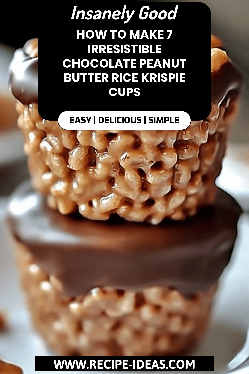 Chocolate Peanut Butter Rice Krispie Cups final dish beautifully presented and ready to serve