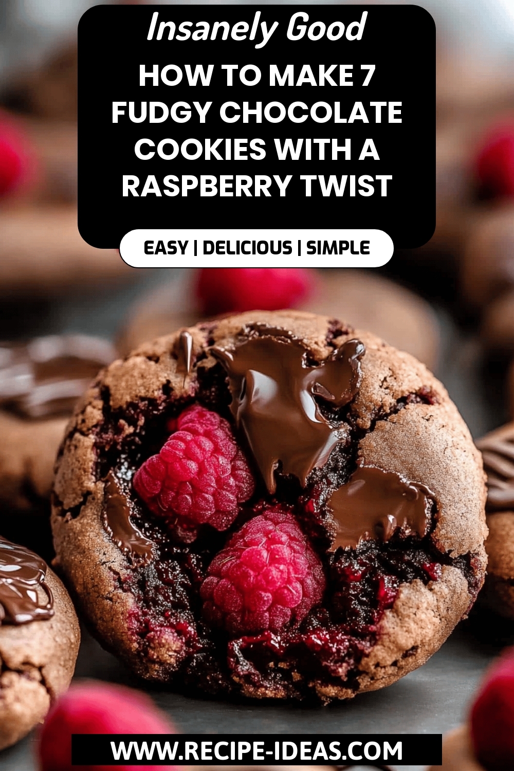 Chocolate Raspberry Cookies final dish beautifully presented and ready to serve