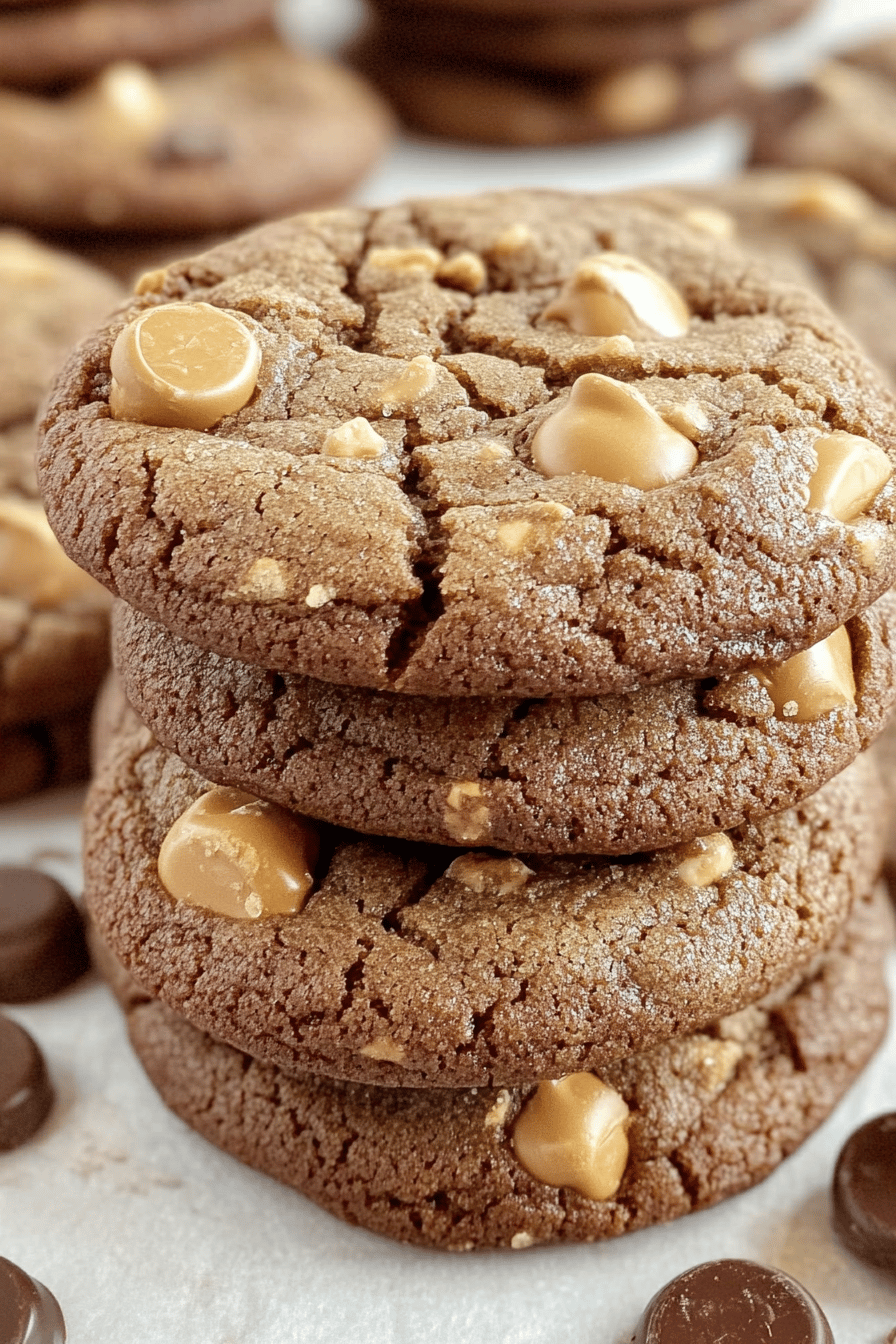 Chocolate Reese's Cookies slice on plate showing perfect texture and swirl pattern
