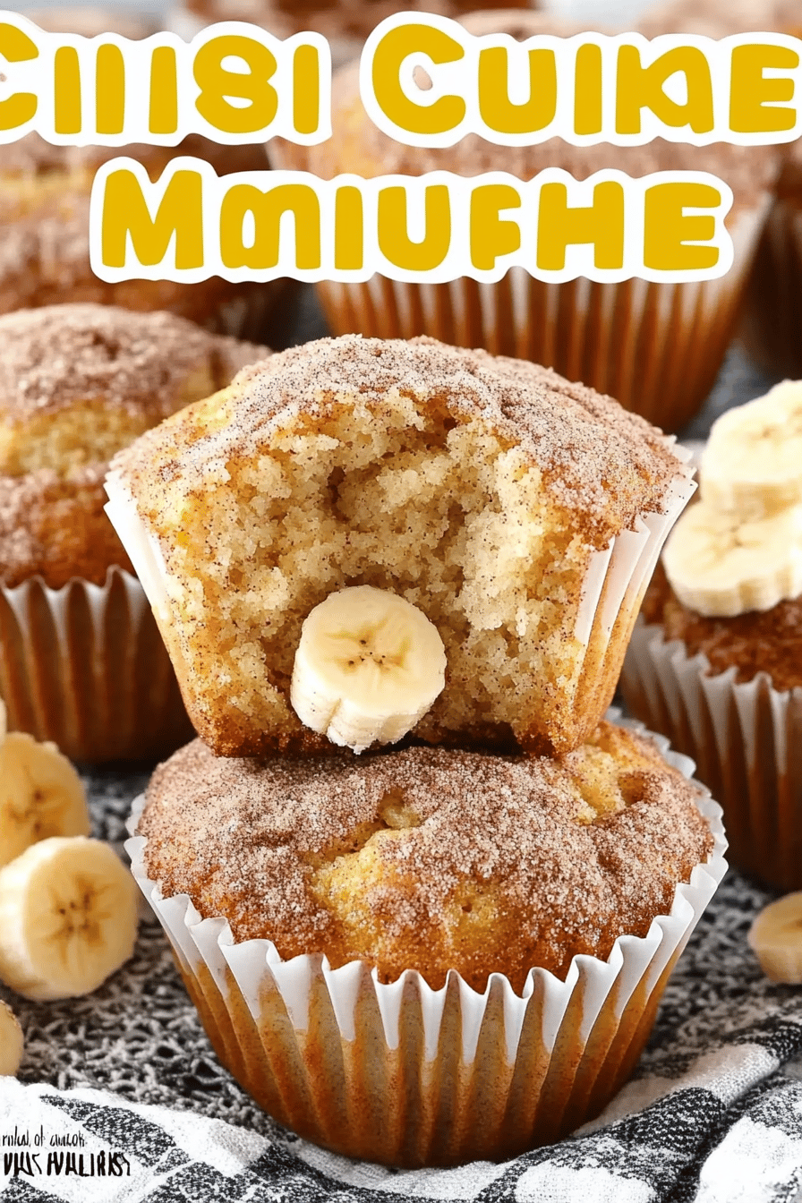Cinnamon Banana Bread Muffins slice on plate showing perfect texture and swirl pattern