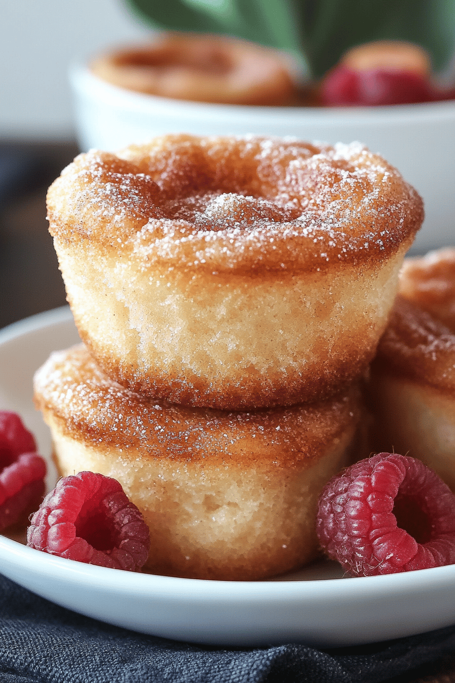 Cinnamon Sugar French Toast Muffins slice on plate showing perfect texture and swirl pattern